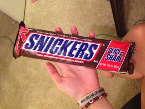Giant Snickers bar for the Big Green Egg Master
